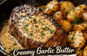 Creamy Garlic Butter Steak & Roasted Baby Potatoes Creamy Garlic Butter Steak & Roasted Baby Po Cover
