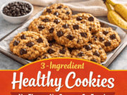 3 Ingredient Healthy Cookies (Easy, No Sugar, No Flour Recipe) 3 Ingredient Healthy Cookies (Easy, No Sugar Cover