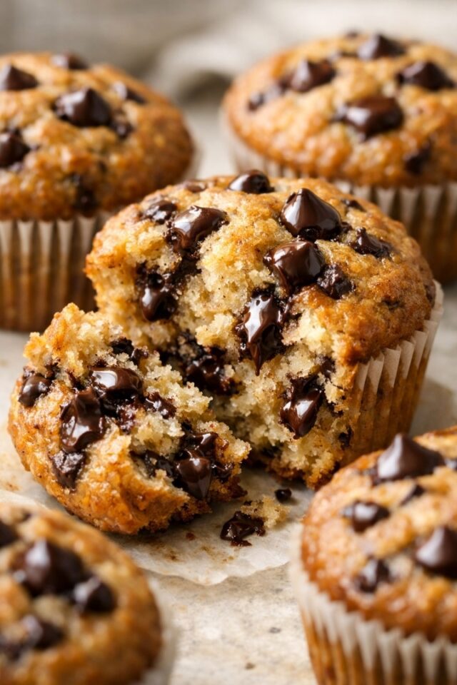 Healthy Banana Chocolate Chip Muffins Cover