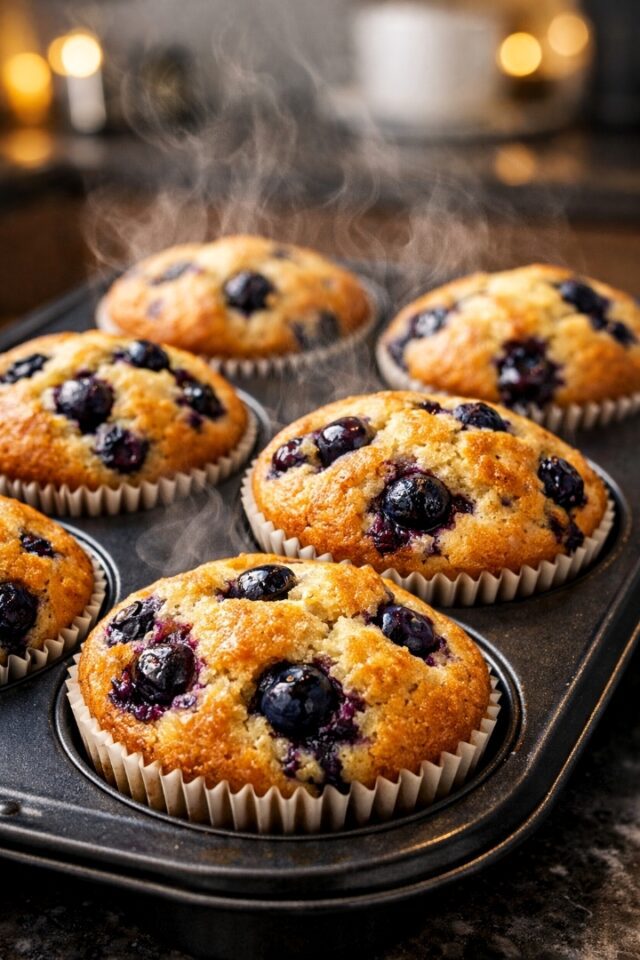 Healthy Greek Yogurt Blueberry Muffins Cover