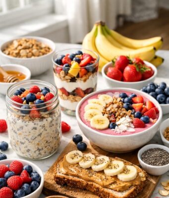 Healthy Breakfast Ideas Without Cooking: Easy, Fresh & Nutritious Morning Meals Healthy Breakfast Ideas Without Cooking: Eas Cover