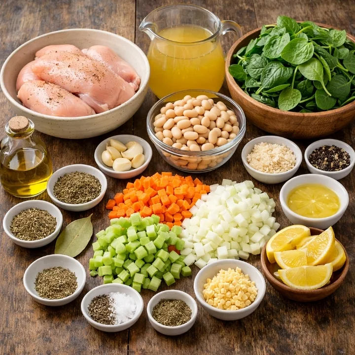 Chicken Soup with Spinach and White Beans ingredients
