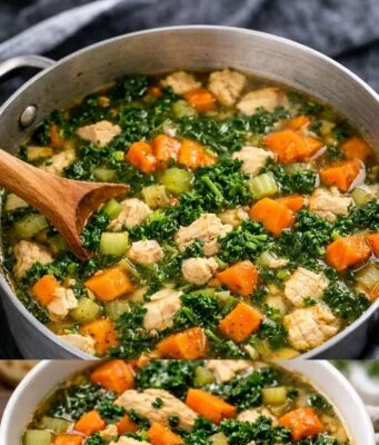 Chicken Soup with Kale and Sweet Potatoes Chicken Soup with Kale and Sweet Potatoes Cover