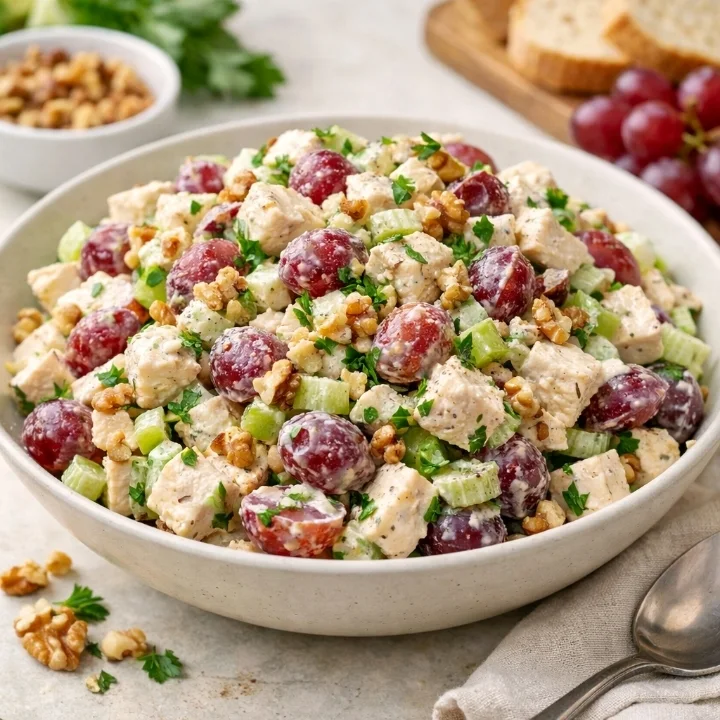 Full prepared Chicken Salad with Grapes and Walnuts recipe 