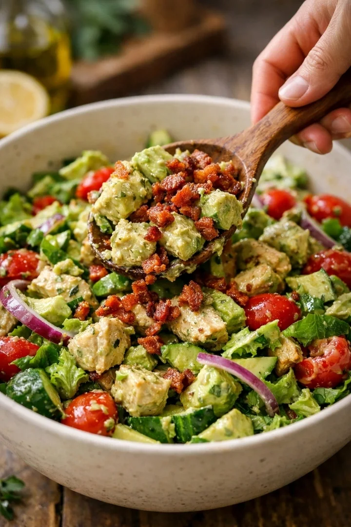 Chicken Salad with Avocado and Bacon recipe 