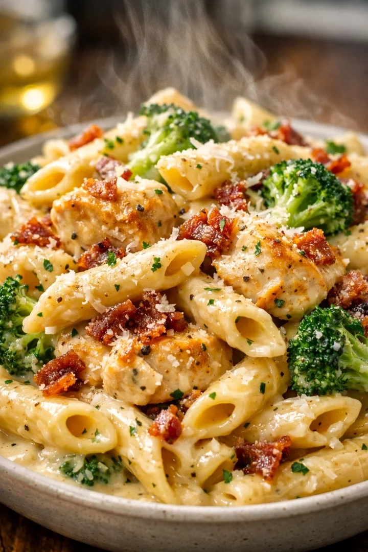 How to make Creamy Chicken Pasta with Broccoli and Bacon
