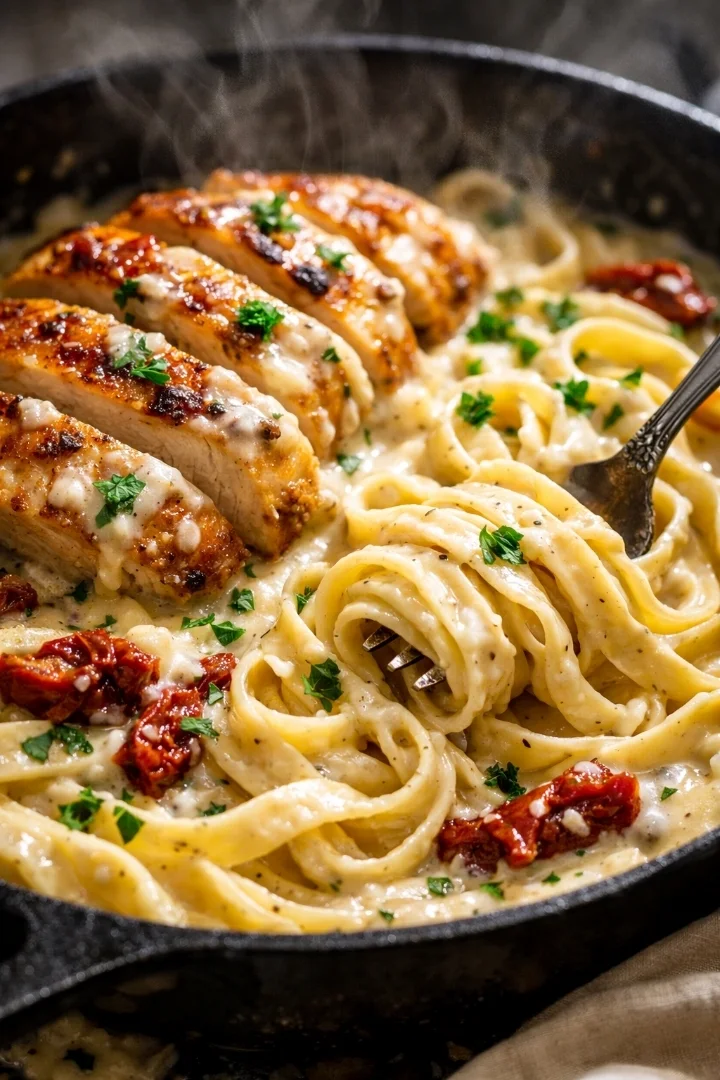 Marry Me Chicken with Fettuccine Alfredo recipe 
