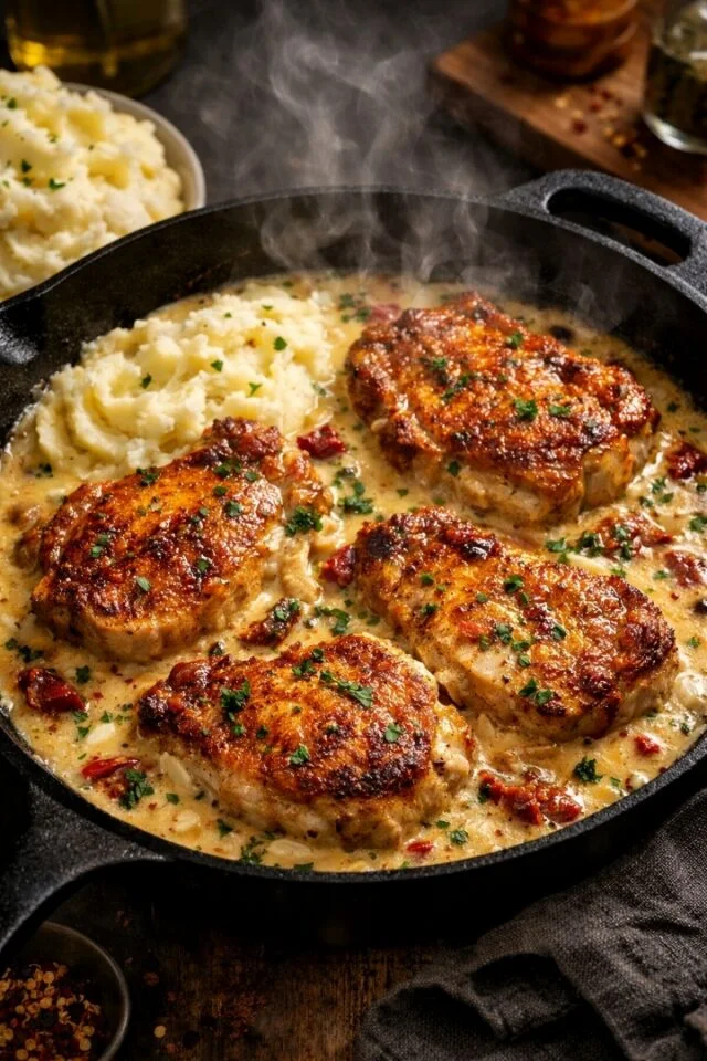 Marry Me Pork Chops with Mashed Potatoes Cover