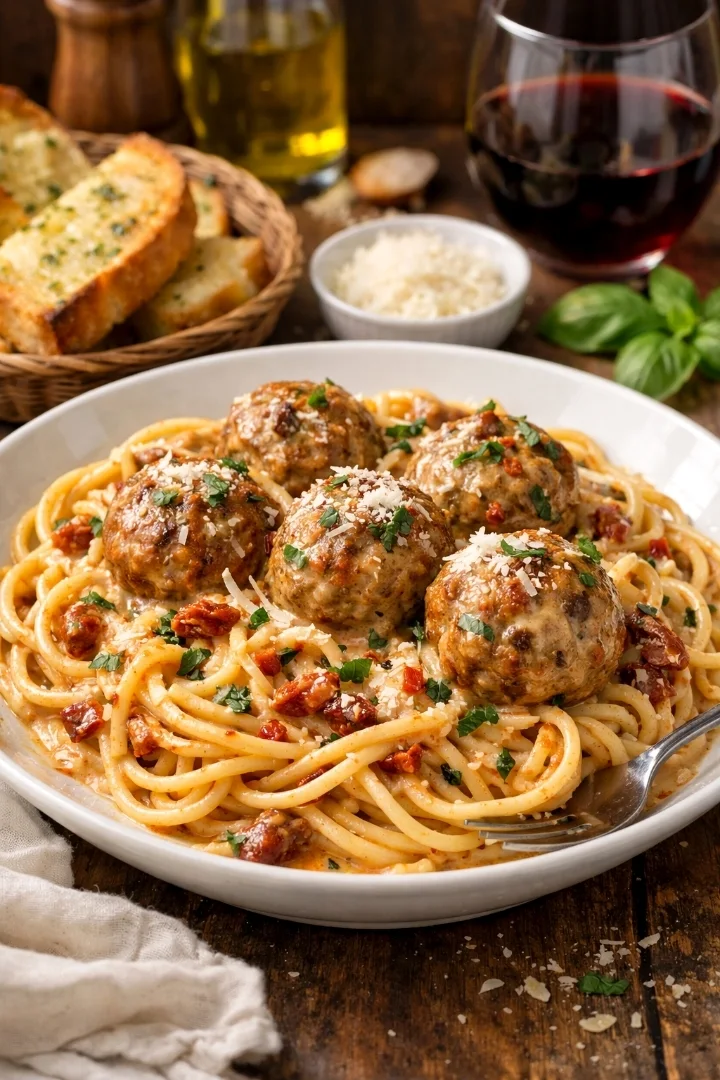 Marry Me Meatballs and Spaghetti recipe 