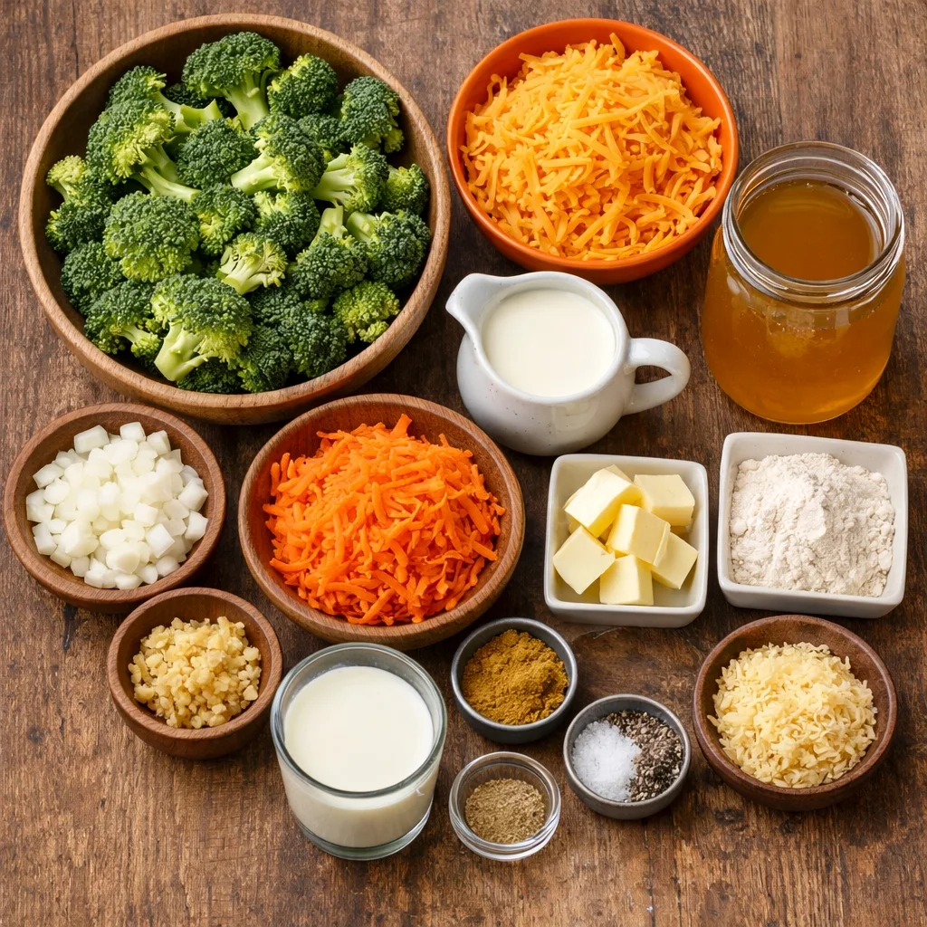 Creamy Broccoli Cheddar Soup Ingredients 