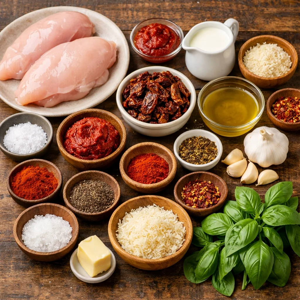 Marry Me Tomato and Basil ingredients
